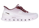 SKECHERS, trendige Damen-Sneaker, mit geformter Slip-Ins Fersenplatte WEISS-BORDEAUX